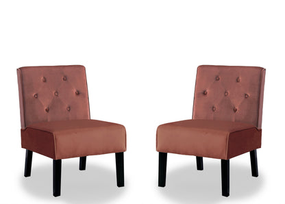 Rose Velvet Accent Chairs - 2 Piece Set for Living Room