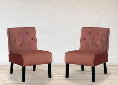 Rose Velvet Accent Chairs - 2 Piece Set for Living Room