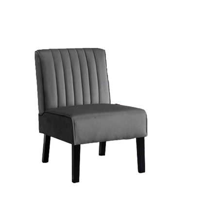 Mid Century Velvet Accent Chairs Set of 2 with Solid Wood Legs, Grey for Living Room