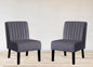 Reese Mid Century Modern Accent Chairs Set of 2 with Minimalist Design, Elegant Velvet Upholstery and Solid Wood Legs, Ideal for Living Room or Bedroom, Grey
