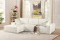 CozyForm Convertible Sectional Sofa in Soft Corduroy, Modern Comfy Couch with Full Foam Cushioning, Cozy Sleeper Sectional for Living Room, Bedroom, No Assembly Required, Ivory -Left Facing