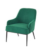 Green Velvet Accent Chair, Modern Upholstered Armchair with Metal Legs, Comfy Side Chair for Living Room Bedroom