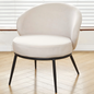 Round Velvet Accent Chair, Mid-Century Modern Upholstered Armchair with Metal Legs, Comfy Barrel Side Chair for Living Room Bedroom