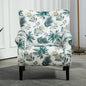 Mid-Century Modern Wingback Accent Chair, Upholstered Fabric Armchair with Sturdy Wood Legs, High-Back Padded Club Chair for Living Room Bedroom Office