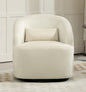 366 Degree Swivel Barrel Accent Chair, Velvet Upholstered Curved Armchair, Fully Assembled Contemporary Leisure Chair for Living Room Bedroom Office