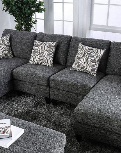 Gray Chenille Armless Accent Chair - 26"W x 36"D x 35.75"H