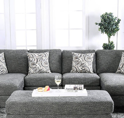 Gray Chenille Armless Accent Chair - 26"W x 36"D x 35.75"H