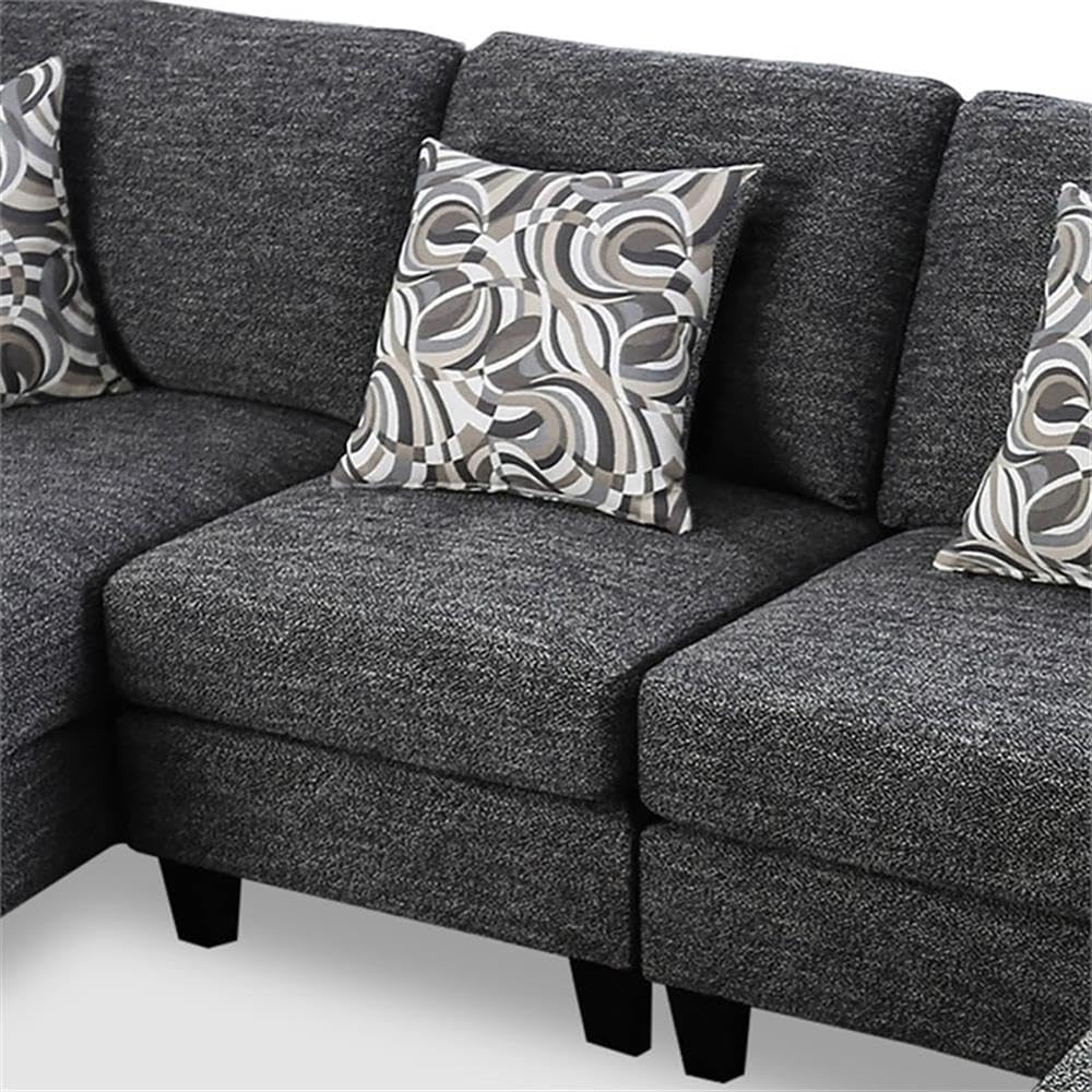 Gray Chenille Armless Accent Chair - 26"W x 36"D x 35.75"H