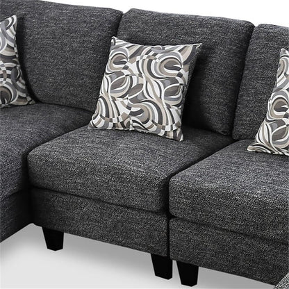 Gray Chenille Armless Accent Chair - 26"W x 36"D x 35.75"H