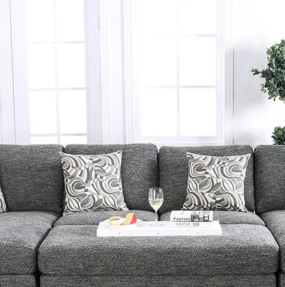 Gray Chenille Armless Accent Chair - 26"W x 36"D x 35.75"H