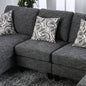 Living Room 1pc Armless Chair Transitional Style Chenille Fabric Gray Color Tappered Feet Couch Pillows