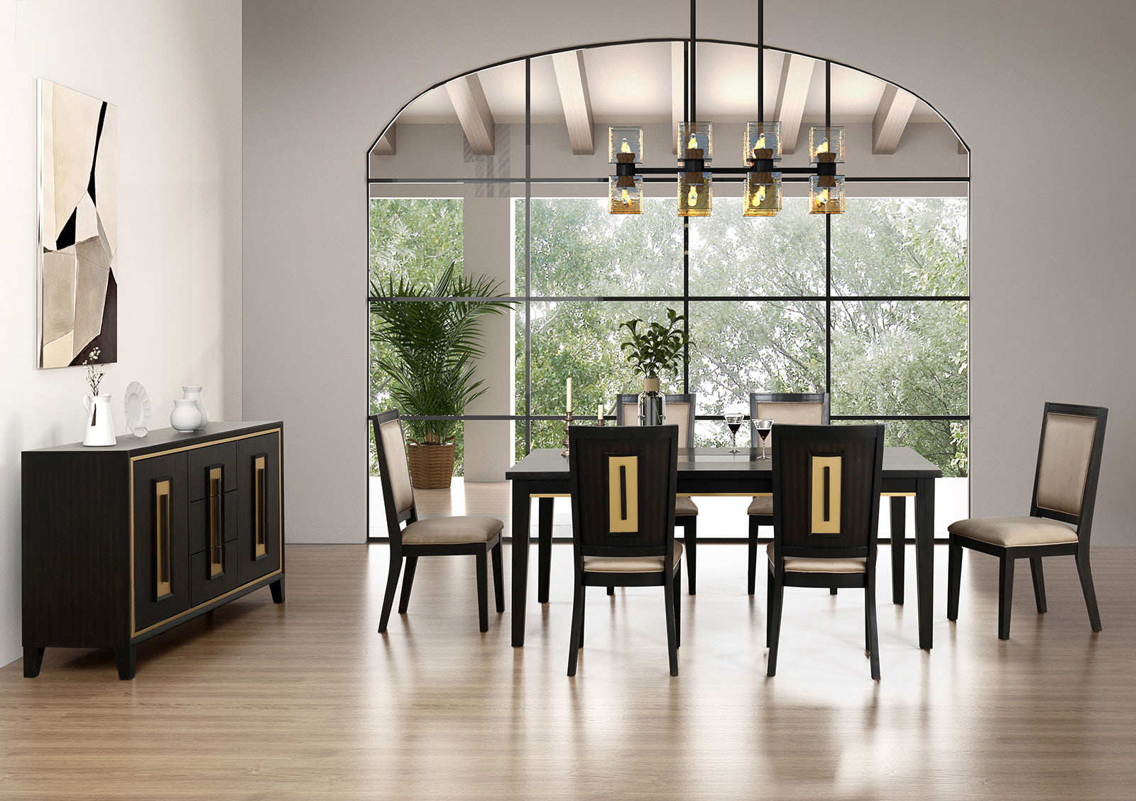 Espresso Dining Room Server with Drawer Storage Sideboard