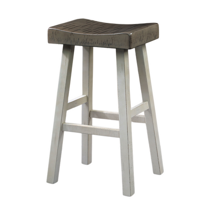 Solid Wood Dining Chair Set in White and Gray for Living Room