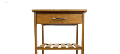 Modern Bamboo Trolley - 3 Shelf Storage Cart