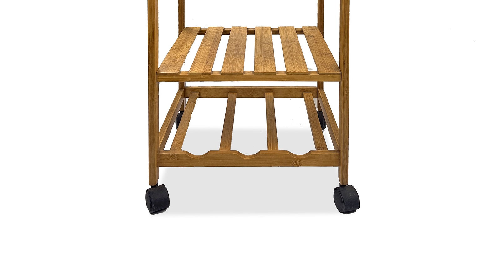 Modern Bamboo Trolley - 3 Shelf Storage Cart