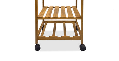 Modern Bamboo Trolley - 3 Shelf Storage Cart