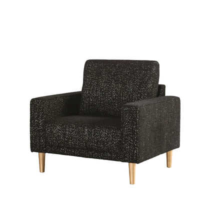 Black Boucle Accent Chair - Contemporary Style for Living Room