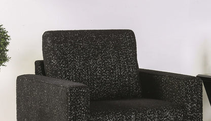 Black Boucle Accent Chair - Contemporary Style for Living Room