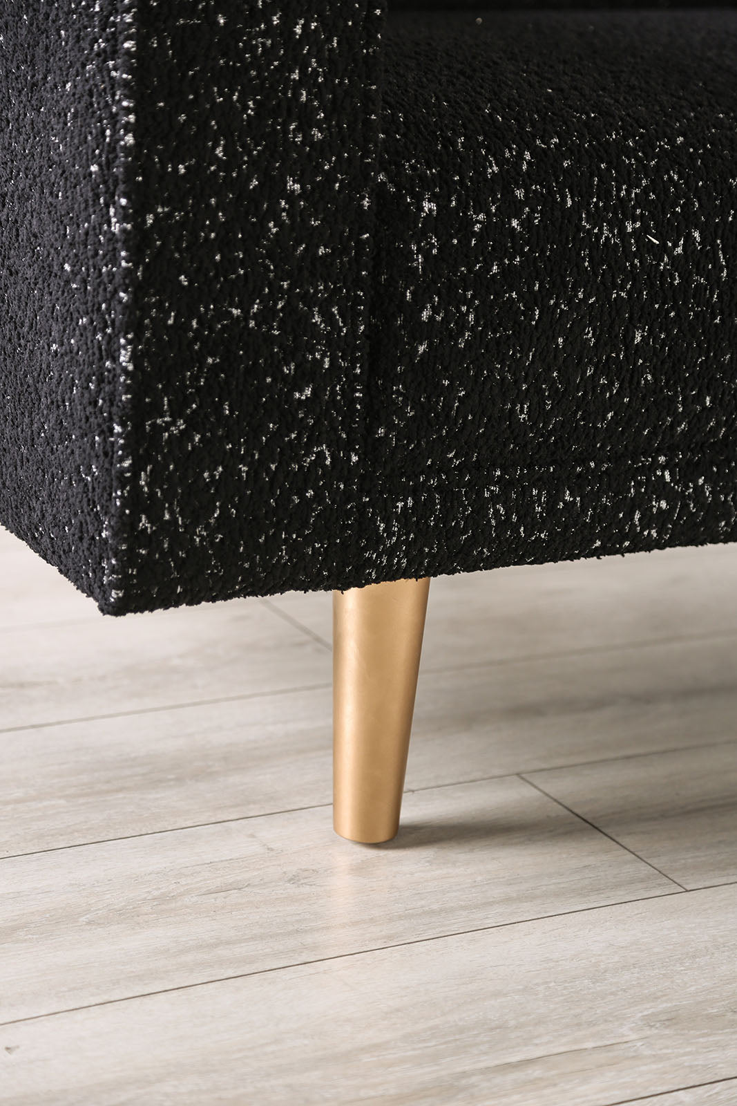 Black Boucle Accent Chair - Contemporary Style for Living Room
