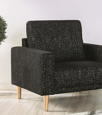 Black Boucle Accent Chair - Contemporary Style for Living Room