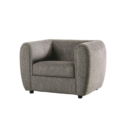 Gray Boucle Accent Chair Contemporary Style Wooden Legs