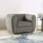 Gray Finish Low Back Chair Wooden Legs Box Seat Cushion High Density Foam Welt Trim Tuxedo Inspired Design Primary Living Room