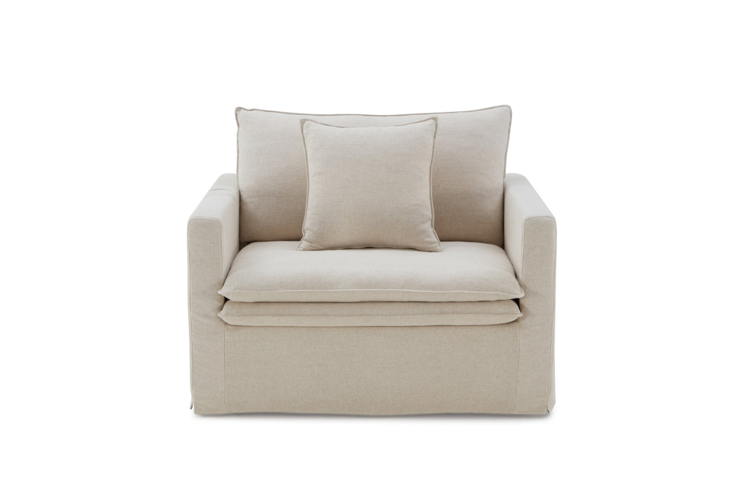 Taupe Traditional Accent Chair with Linen Upholstery for Living Room