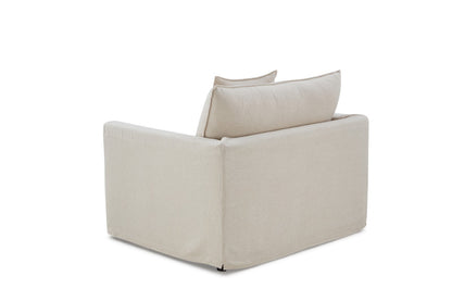 Taupe Traditional Accent Chair with Linen Upholstery for Living Room