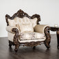 Traditional Leather Accent Chair Dark Cherry Beige for Living Room