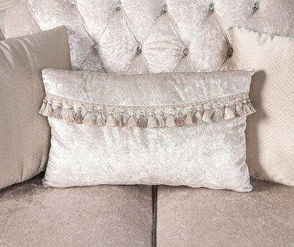 Off White Traditional Fabric Accent Chair