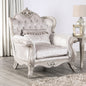 Off White Finish Traditional Style 1pc Chair Diamond Tufting Wing Back Design cabriole Style Legs Crown Molding