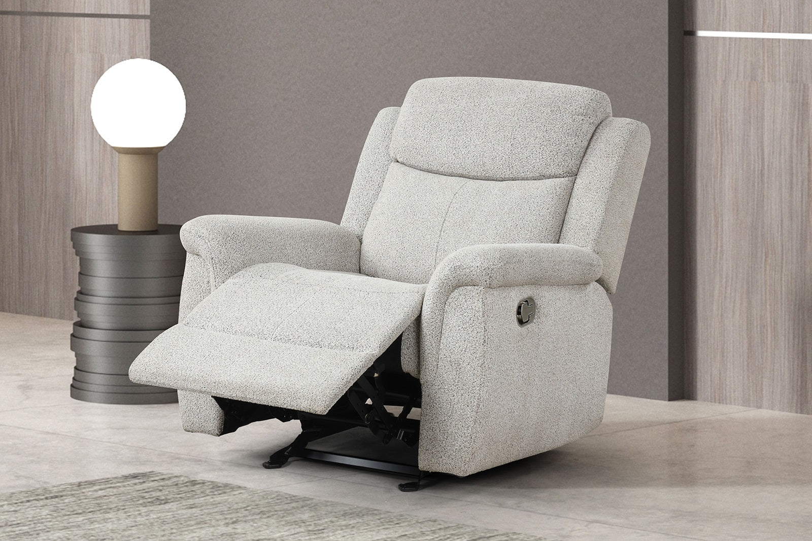 Light Gray Contemporary Glider Recliner - 35" Primary Living Room