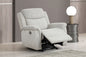 Contemporary Style Manual Glider Recliner Padded Track Arms Light Gray Finish Primary Living Room
