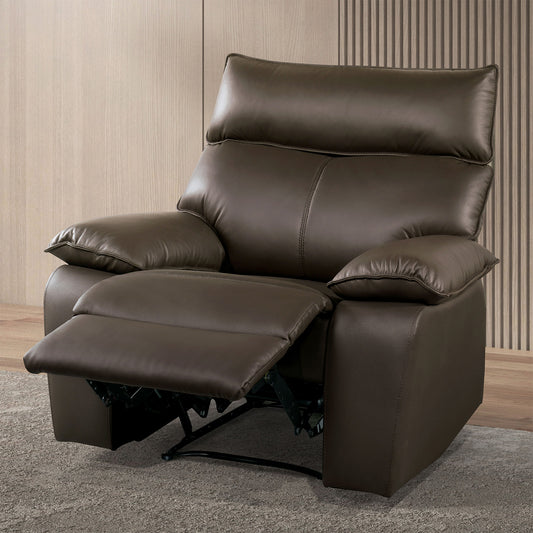 Brown Leather Recliner Chair - Contemporary Style