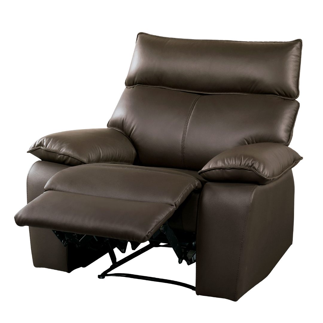 Brown Leather Recliner Chair - Contemporary Style