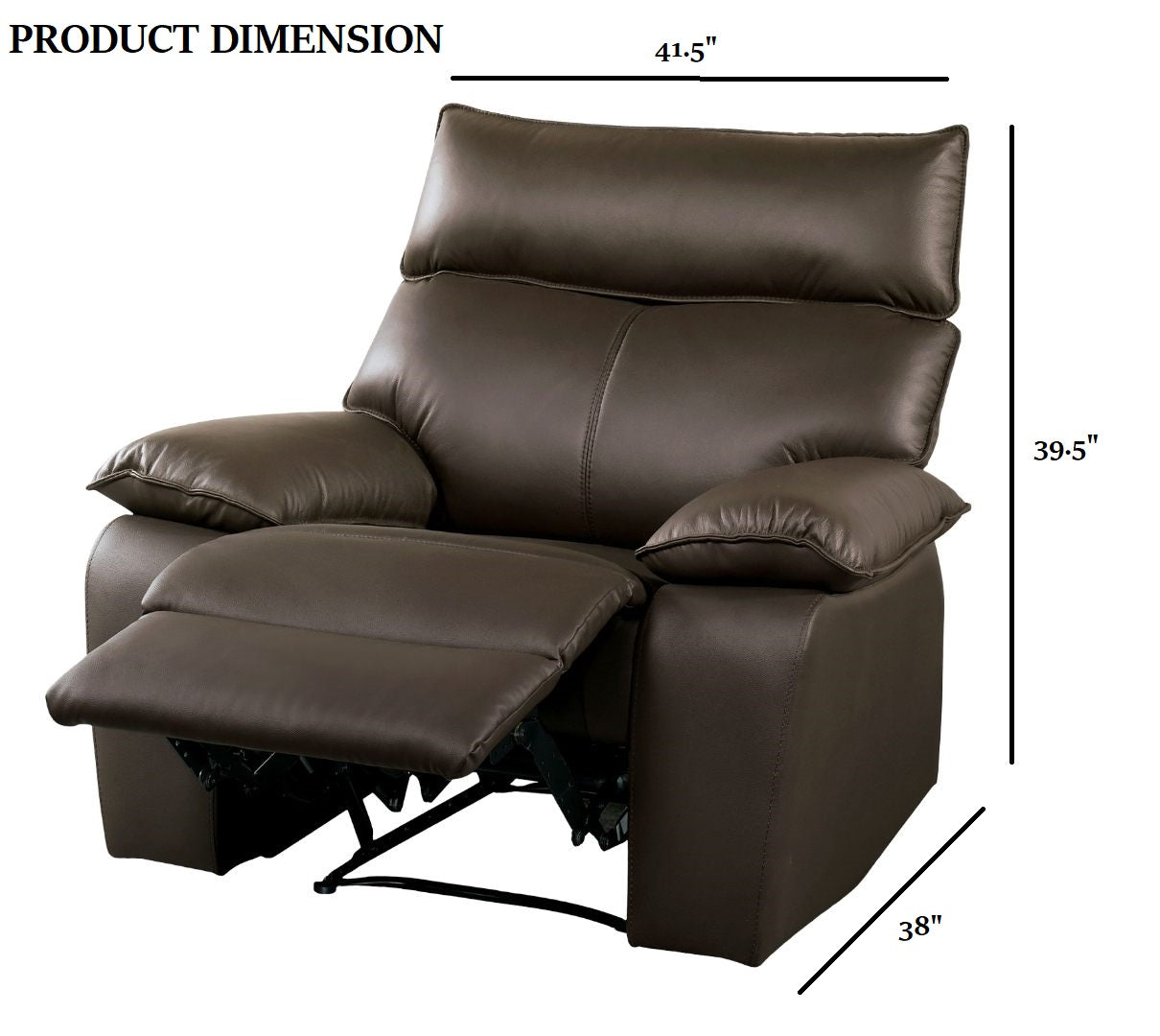 Brown Leather Recliner Chair - Contemporary Style