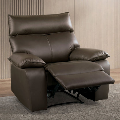 Brown Leather Recliner Chair - Contemporary Style