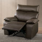 Manual Recliner Chair Arms Pillow Top Flange Trim Brown Finish High Density Foam Contemporary Style
