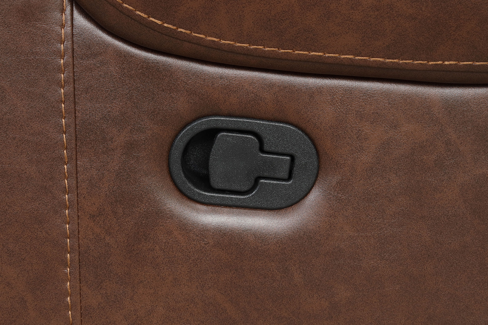 Brown Leatherette Recliner - Transitional Style Primary Living Room