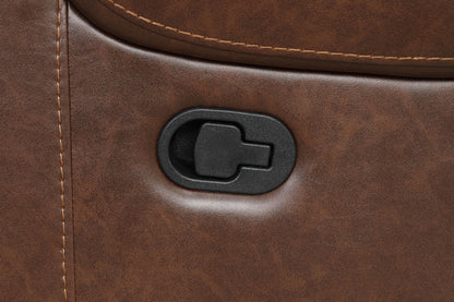 Brown Leatherette Recliner - Transitional Style Primary Living Room
