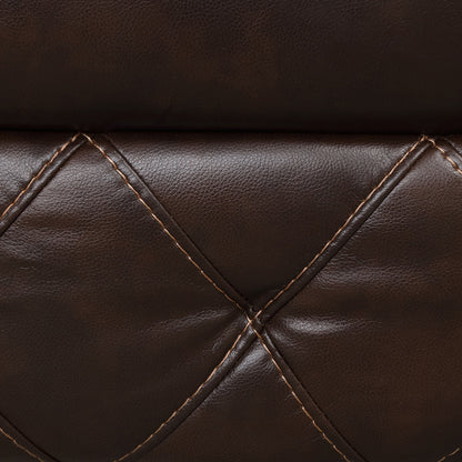 Brown Leatherette Recliner Chair - Transitional Style