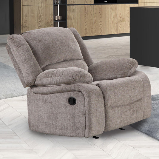 Mocha Chenille Recliner - 42" Primary Living Space for Living Room