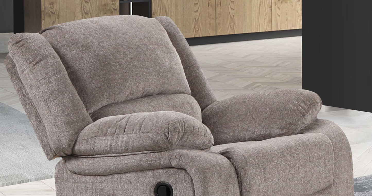 Mocha Chenille Recliner - 42" Primary Living Space for Living Room