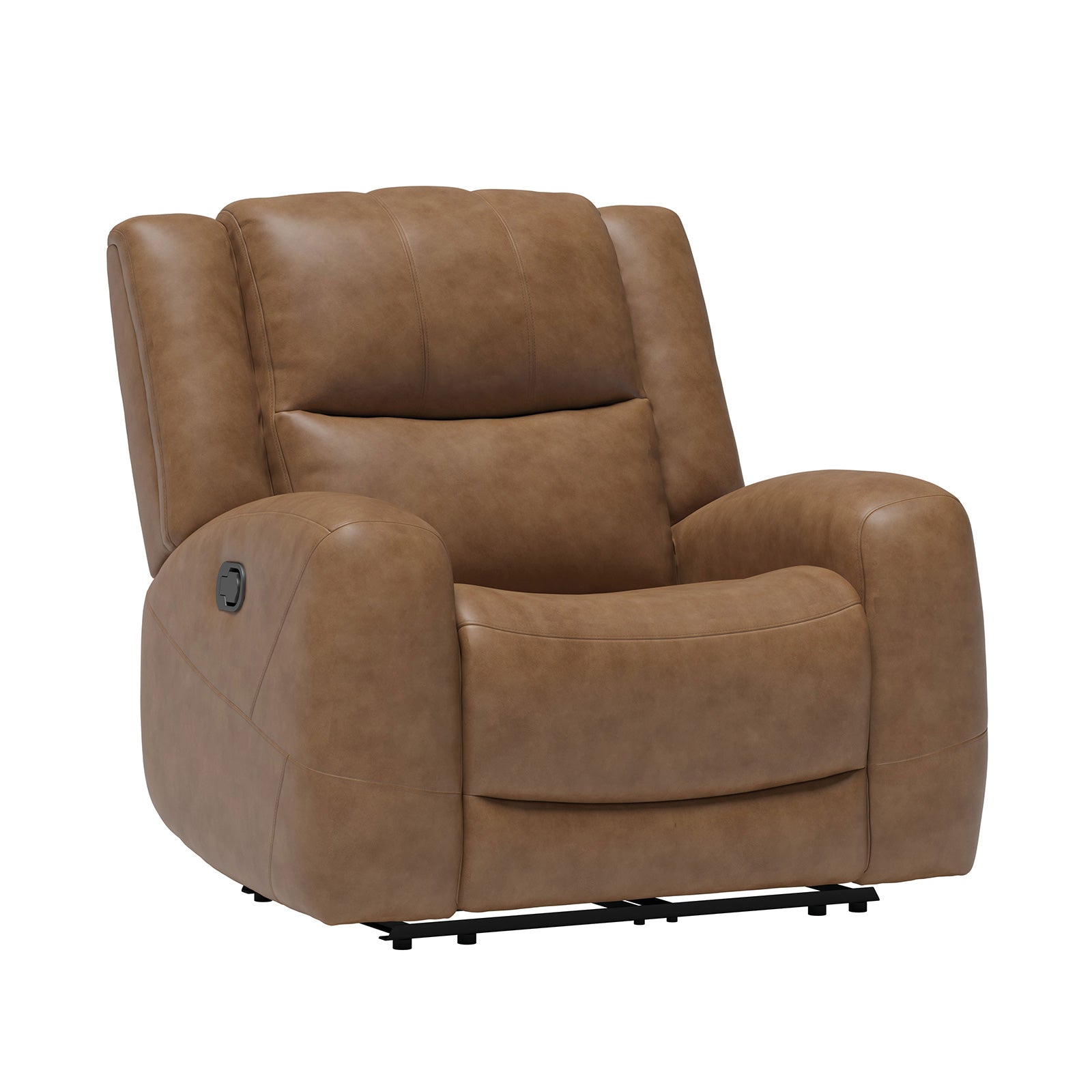 Brown Leather Recliner - Wide Seat Comfort Primary Living Room