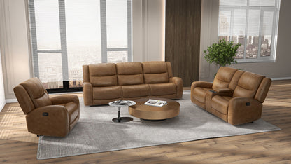 Brown Leather Recliner - Wide Seat Comfort Primary Living Room