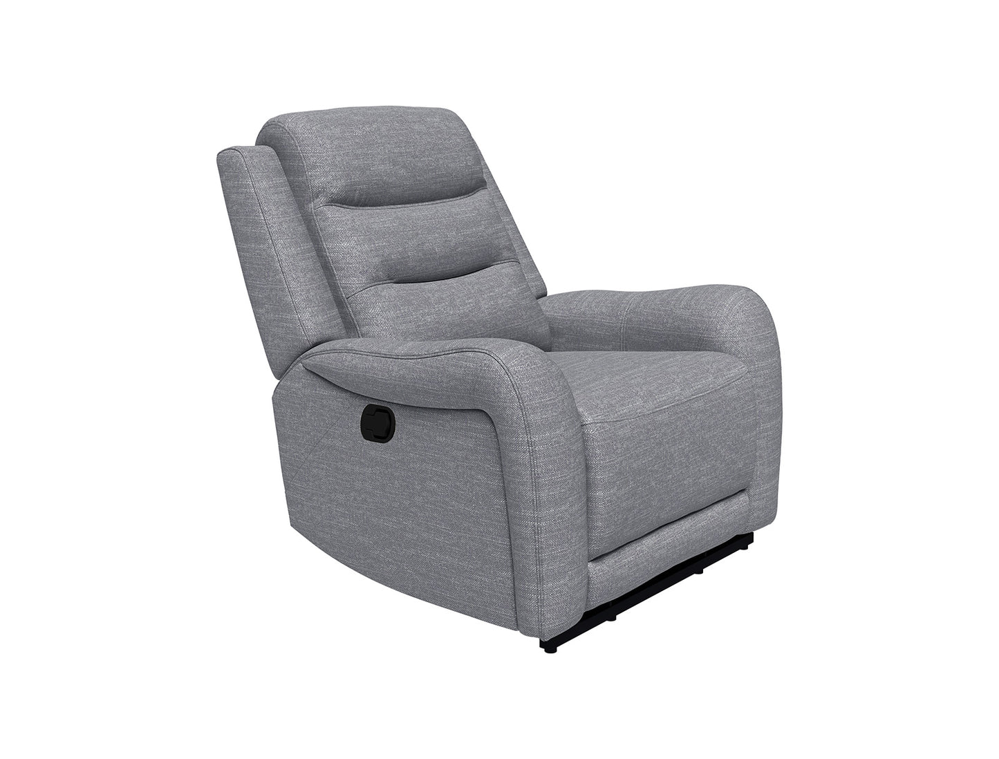 Gray Fabric Recliner - Wide Seat Comfort Primary Living Room