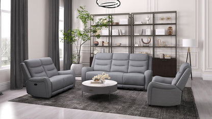 Gray Fabric Recliner - Wide Seat Comfort Primary Living Room