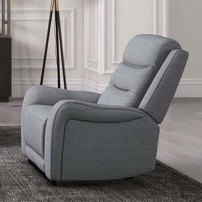 Gray Fabric Recliner - Wide Seat Comfort Primary Living Room