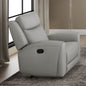 Contour Arms Manual Recliner Transitional Style Light Gray Finish High Density Foam Wide Seat Primary Living Room