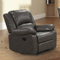 Gray Leather Glider Recliner - Transitional Style Primary Living Room
